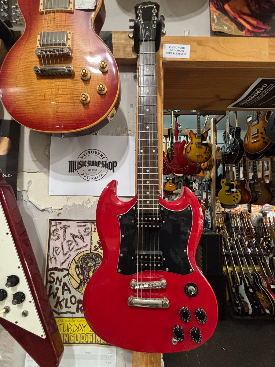 Epiphone SG チェリーレッド セイモアダンカンsh4値下げ Amazon.co.jp: Epiphone SG クラシック 着用 P90s チェリー